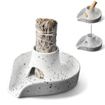 Incense Holder Palo Santo Holder White Sage Smudge Holder Smudge Stick Bowl Ceramics Burning Bowl for White Sage/Palo Santo Stick/Incense,Easy to Clean 3 in 1 White Sage Bundle Smudge Bowl