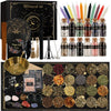 Witchcraft Supplies Kit 132 PCS, Wiccan Supplies and Tools, Including Witchcraft Herbs, Spell Candles, Crystals for Witchcraft, Witch Starter Kit for Spiritual Healing Altar Decor, Christmas Gift