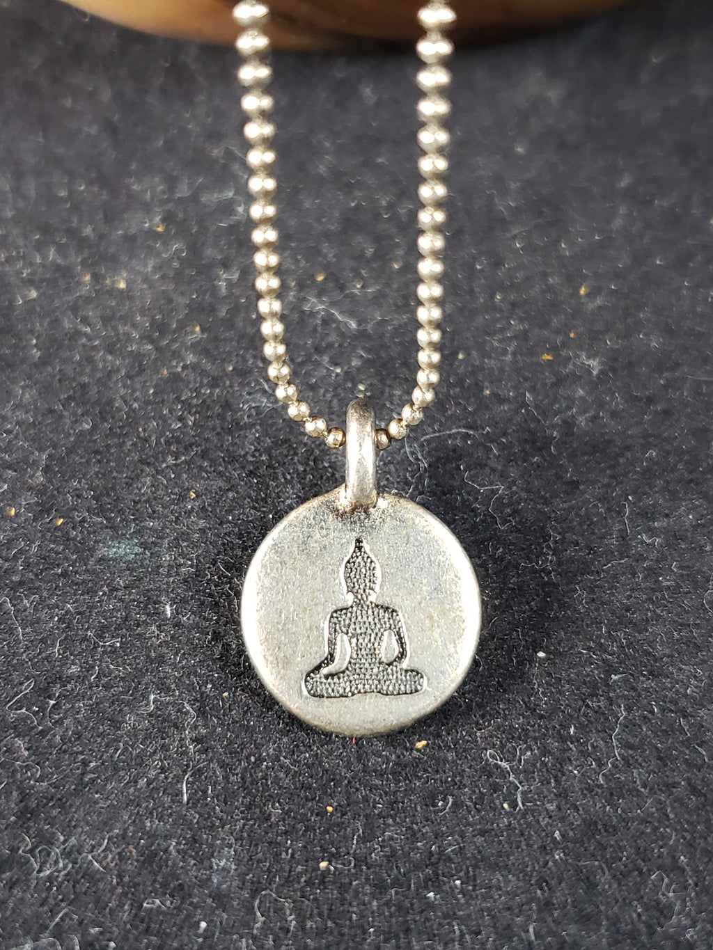 Tiny Pewter or Copper Buddha