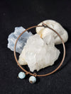 Copper Wire Bracelet with Larimar Bead charms