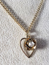 Vintage Heart with Pearl necklace