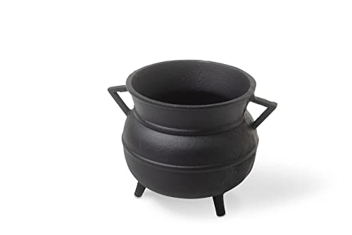 PURAMENTO Large Cast Iron Cauldron - Candle Holder and Wax Warmer Ideal for Smudging, Witchcraft, Incense Burning, Halloween Decorations, and Altar Supplies (6x8x6 inches)