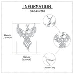 ONEFINITY Rising Phoenix Necklace Sterling Silver Irish Celtic Knot Phoenix Pendant Necklace Nirvana of Phoenix Jewelry for Women Girls