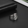 TEAMER Witches Knot Ring Stainless Steel Witchcraft Celtic Amulet Ring Geometric Celtic Knot Ring Vintage Jewelry For Women (8, Style 1-Silver)