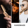 Beard Comb Gifts for Him Wooden Comb for Men Folding Pocket Comb for Moustache Beard Hair Walnut Combs Husband Anniversary Gift with the Engraving (Fear The Beard)