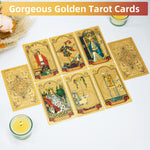 SIOKUY Tarot Cards Deck, Luxury Tarot Card Deck, Splendid Classic Tarot Deck, Durable Waterproof Gold Foil Tarot Decks for Beginners (Gold Sun)