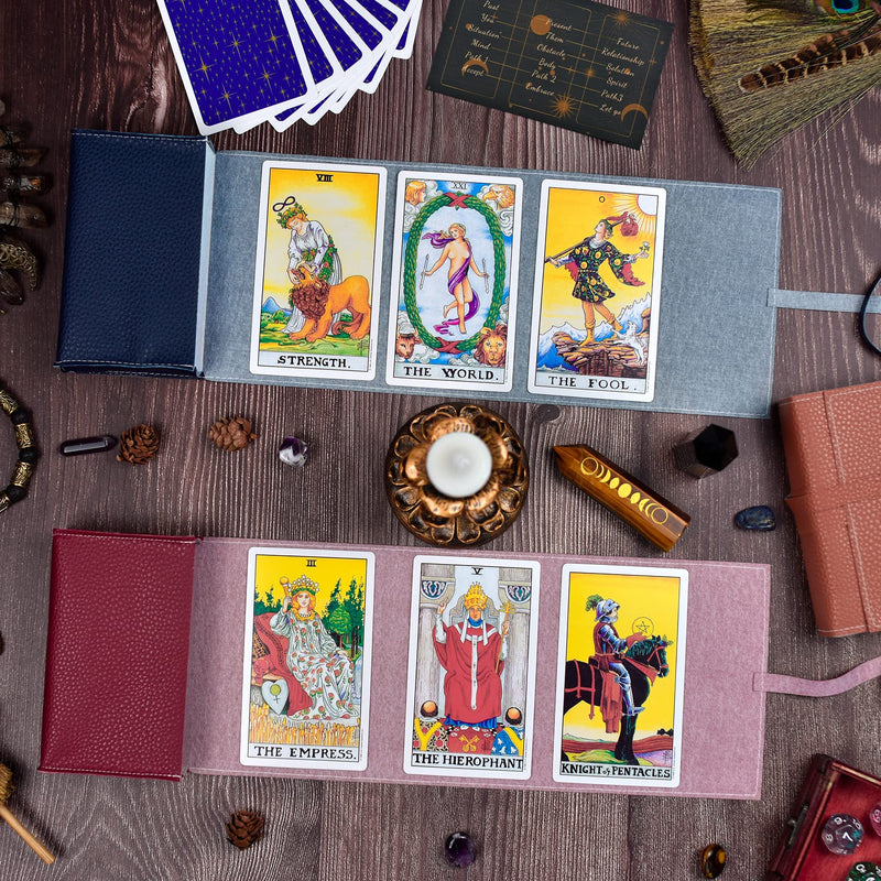 Knana Leather Tarot Card Storage Bag - Tarot Card Holder Tarot Pouch bag for Playing Cards and Tarot Deck - Tarot Accessories - 3PCS